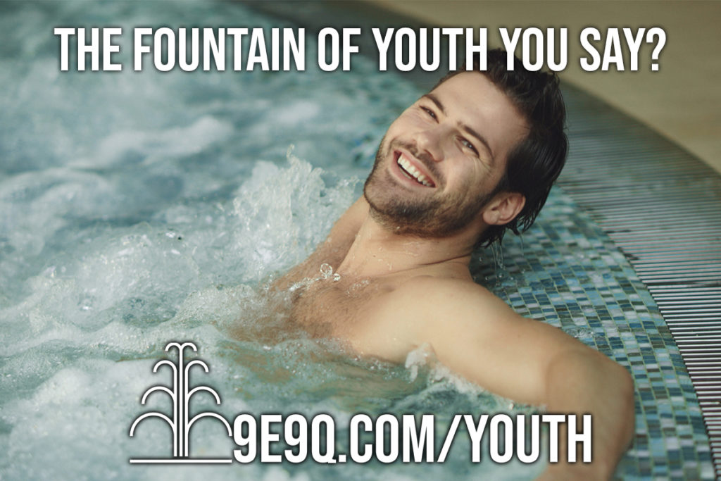 What Is In Collagen Supplements - Image of a handsome man in the fountain of youth